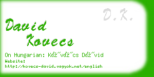 david kovecs business card